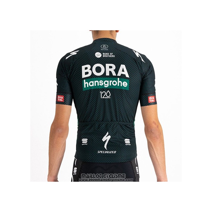 2021 Maillot Cyclisme Bora-Hansgrone Fonce Vert Manches Courtes et Cuissard
